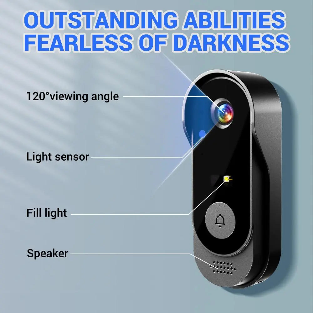 X8 Wireless Rechargeable Smart Visual Doorbell Camera, 1080P HD Home Security Camera with Night Vision, 2-Way Talk, IP65 Rated Waterproof Sensor Alarm, Video Intercom, Privacy Protection, Wireless Setup, Two-Way Talk