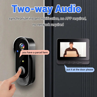 X8 Wireless Rechargeable Smart Visual Doorbell Camera, 1080P HD Home Security Camera with Night Vision, 2-Way Talk, IP65 Rated Waterproof Sensor Alarm, Video Intercom, Privacy Protection, Wireless Setup, Two-Way Talk